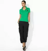 t-shirt polo ralph lauren high collar femmes sport cotton 2013 france big pony lq green black